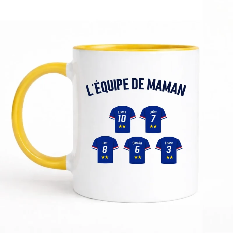 Mug Personnalisé Maillot - L'équipe de Maman