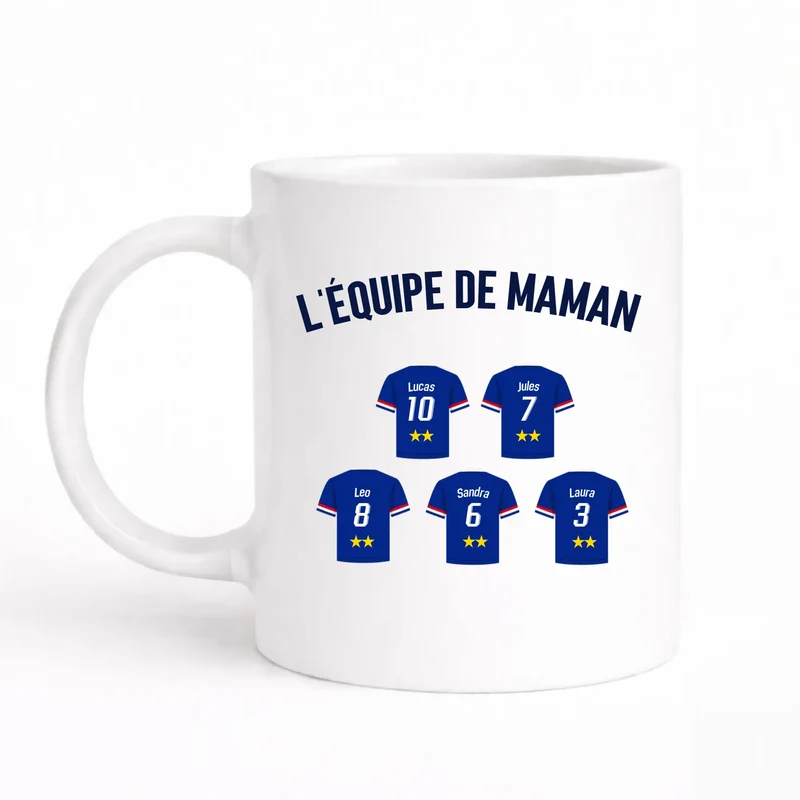 Mug Personnalisé Maillot - L'équipe de Maman