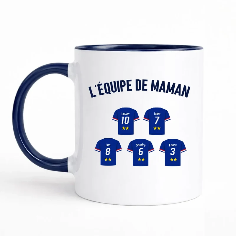 Mug Personnalisé Maillot - L'équipe de Maman