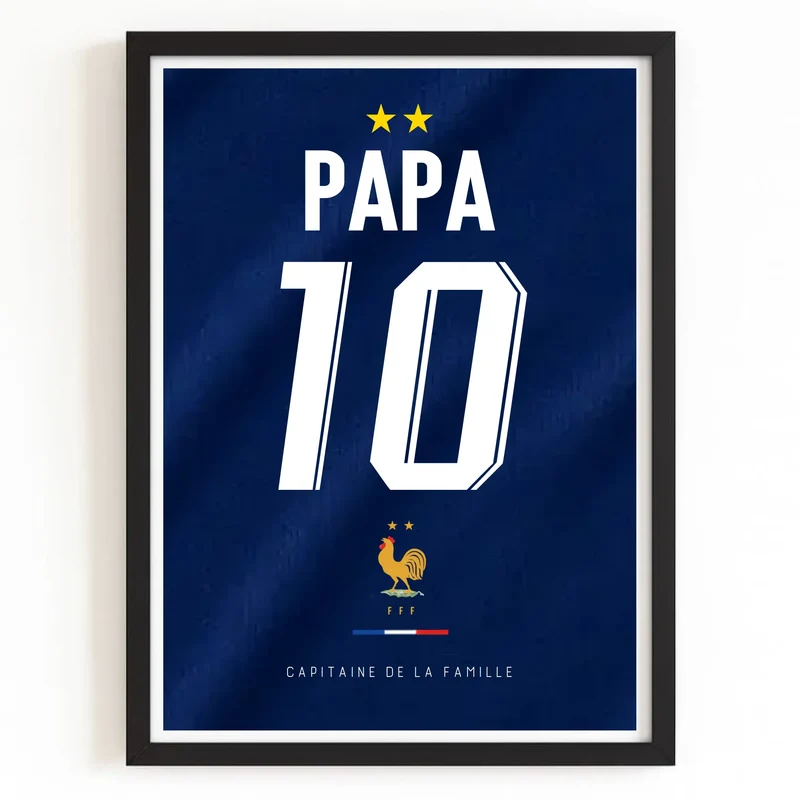 Affiche Personnalisé - Maillot de foot Papa et son fils