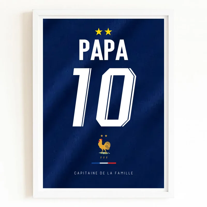 Affiche Personnalisé - Maillot de foot Papa et son fils