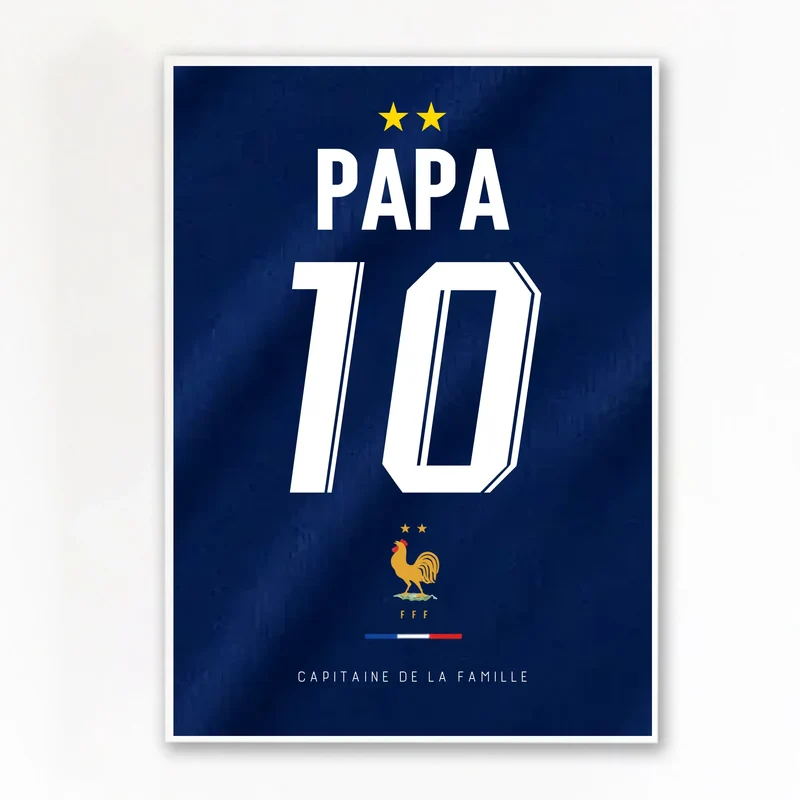 Affiche Personnalisé - Maillot de foot Papa et son fils