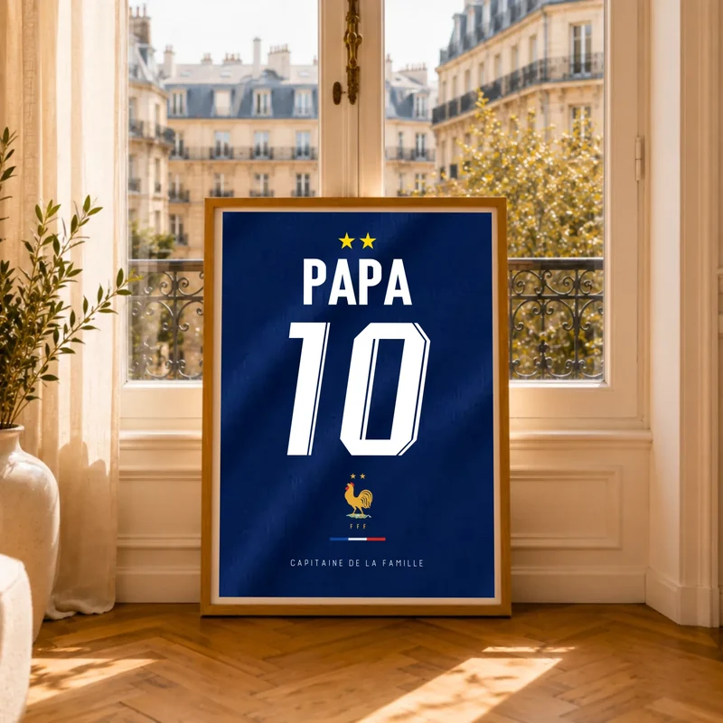 Affiche Personnalisé - Maillot de foot Papa et son fils