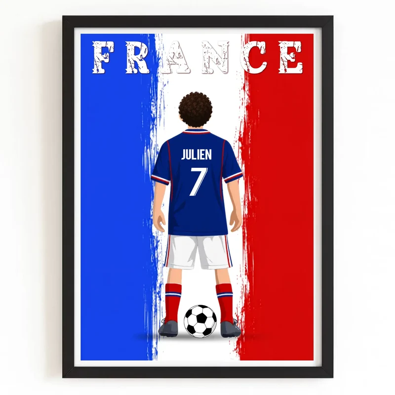 Affiche Personnalisée - Enfant maillot de Foot France