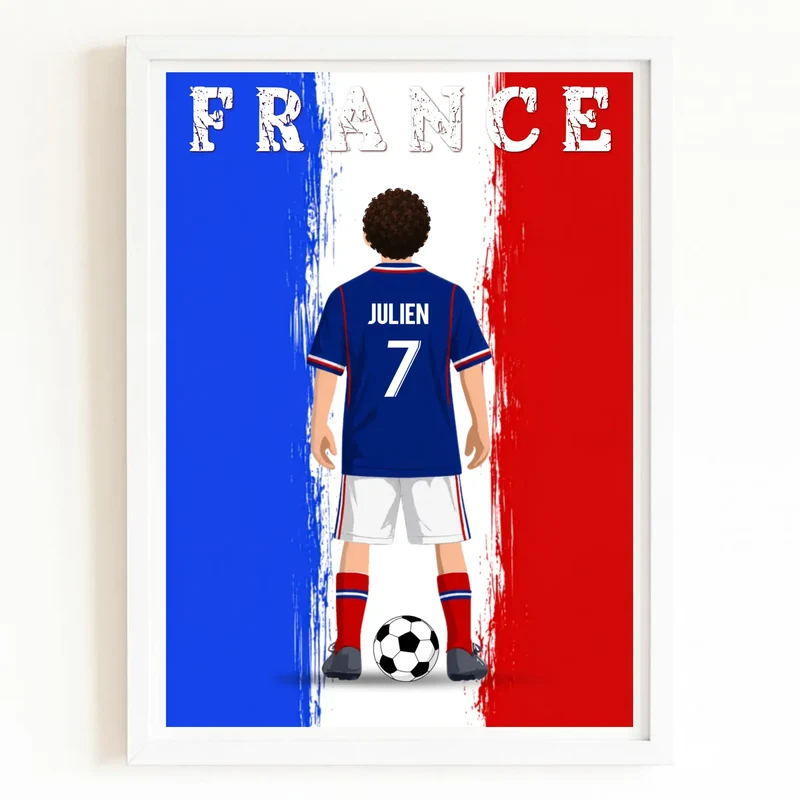 Affiche Personnalisée - Enfant maillot de Foot France