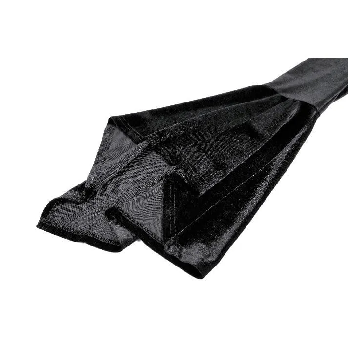 Gothic-besticktes, kurzes Samtkleid mit eckigem Ausschnitt, Glockenärmeln und Stickereien für Damen – Abschlusskleid
