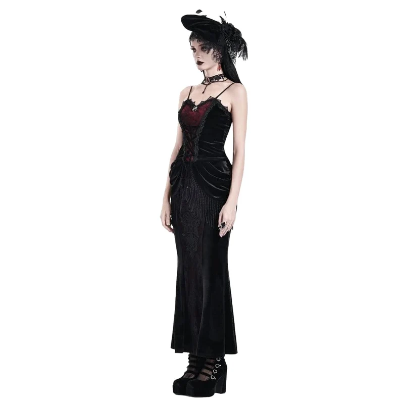 Gothic-Crop-Top für Damen mit Spinnenmuster, Schnürung und Kontrastfarben