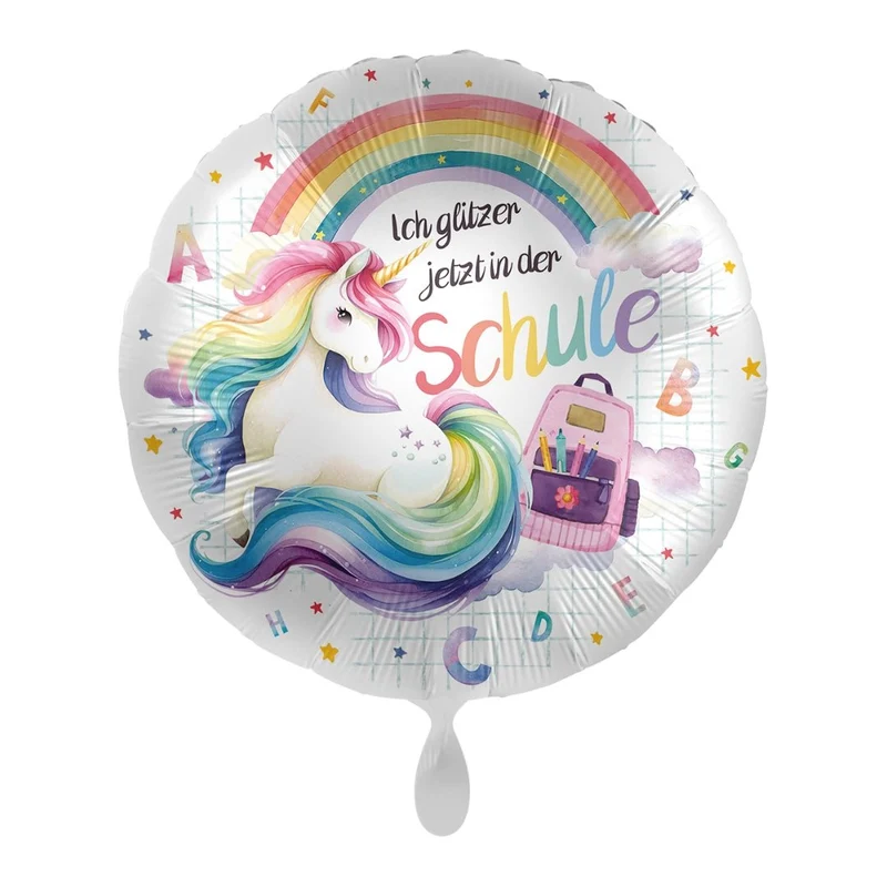 Folienballon Einschulung "Ich glitzer jetzt in der Schule"