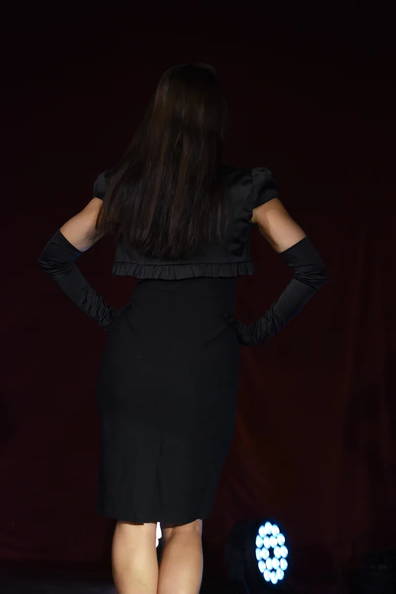 Kleid - Schwarzes Kleid, Bolero, Handschuhe - W063