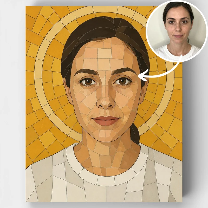 Gold Halo Golden Mosaic - Custom Paint by Numbers Kit