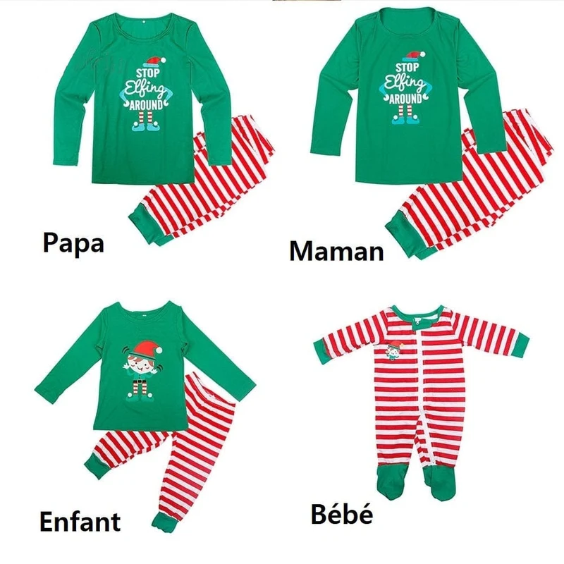 Pyjama Weihnachten Familie Baby