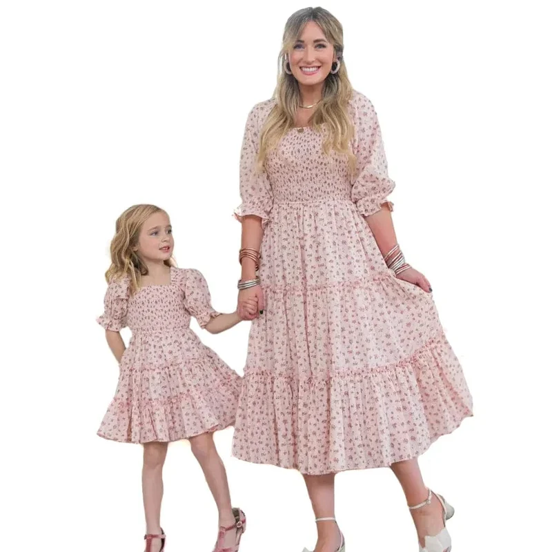 Vintage Sterne Kleid Mutter Tochter