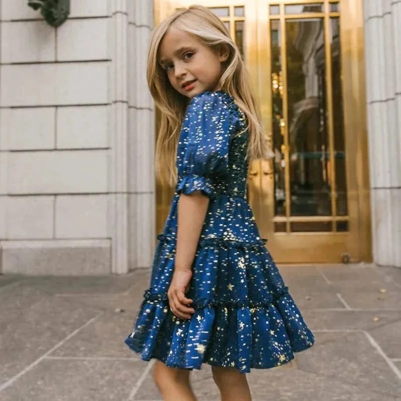 Vintage Sterne Kleid Mutter Tochter