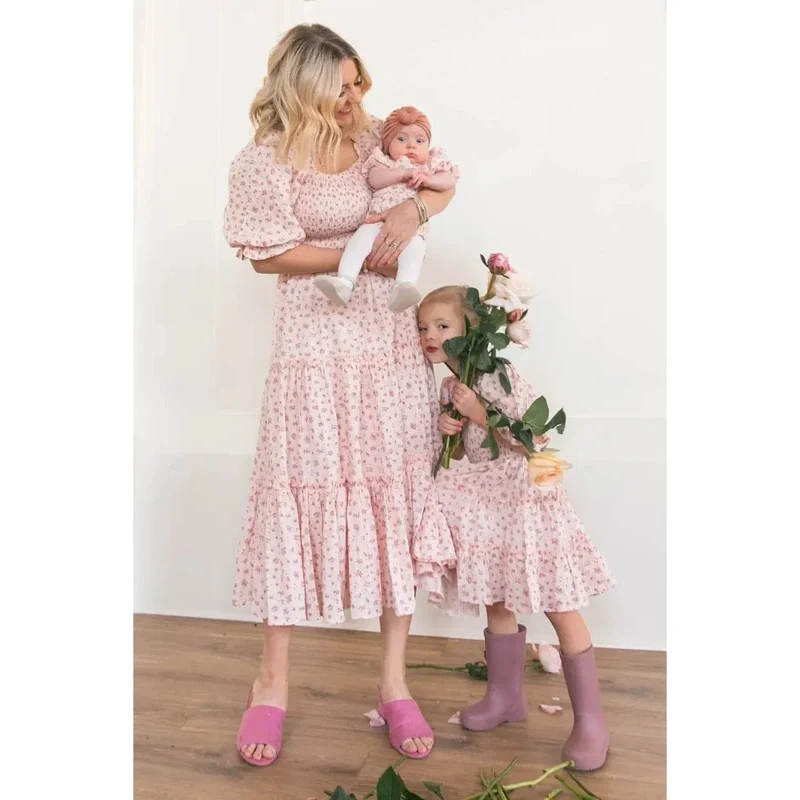 Vintage Sterne Kleid Mutter Tochter