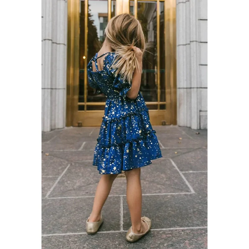 Vintage Sterne Kleid Mutter Tochter