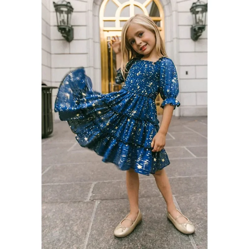 Vintage Sterne Kleid Mutter Tochter