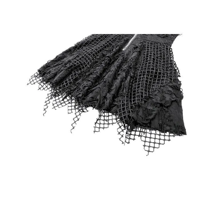 Punk-Kleid im Used-Look mit Kettenreißverschluss für Damen, Abschlusskleid
