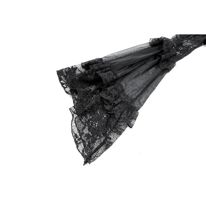 Gothic-Cape für Damen mit floralem Muster, ausgestellten Ärmeln und Mesh-Spitze