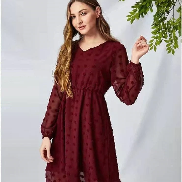 Kleid Fliessend Pompon