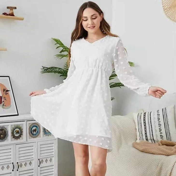 Kleid Fliessend Pompon