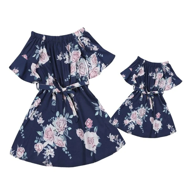 Kleid Mutter/Tochter Marineblau