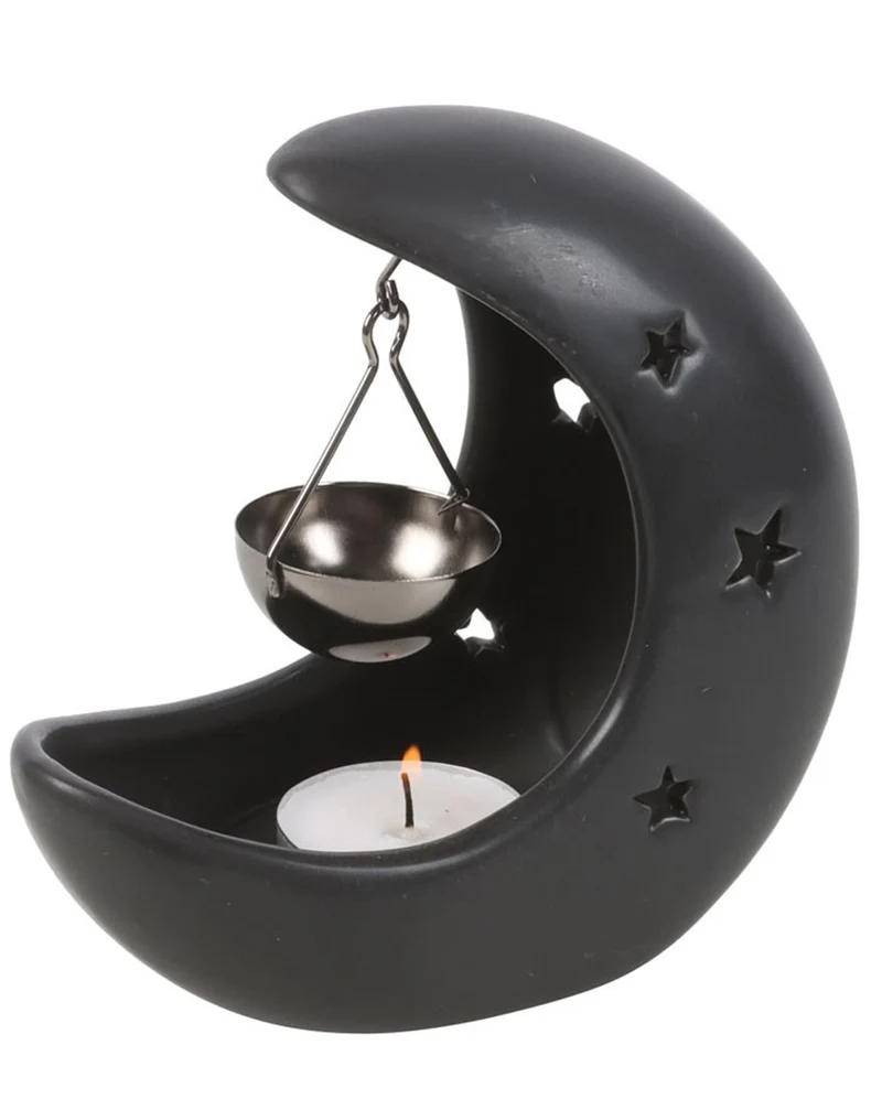 Schwarzer Mystic Halbmond als Duftlampe
