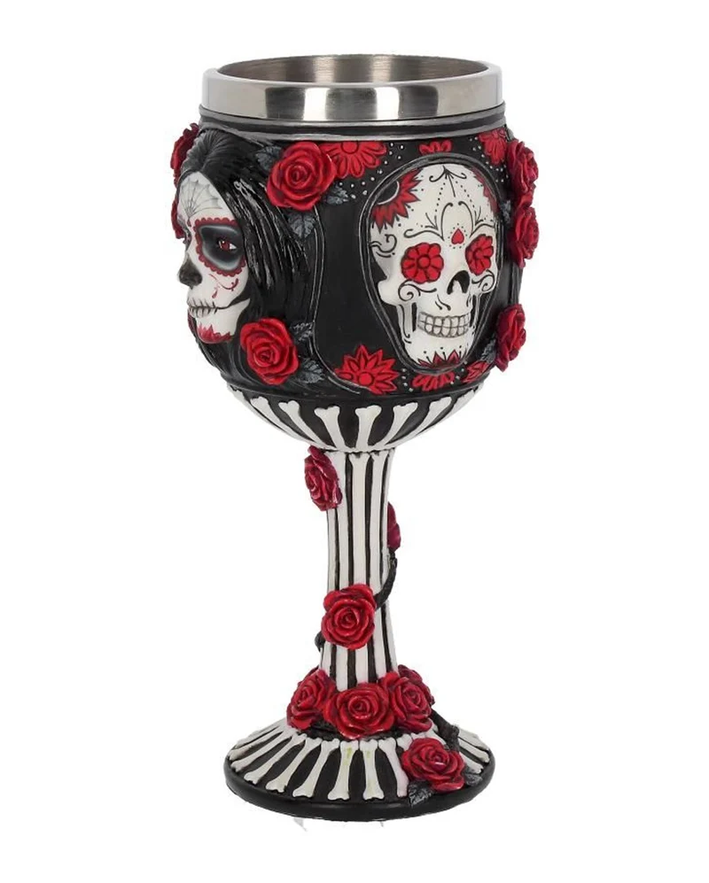 Sugar Skull Kelch mit Rosen