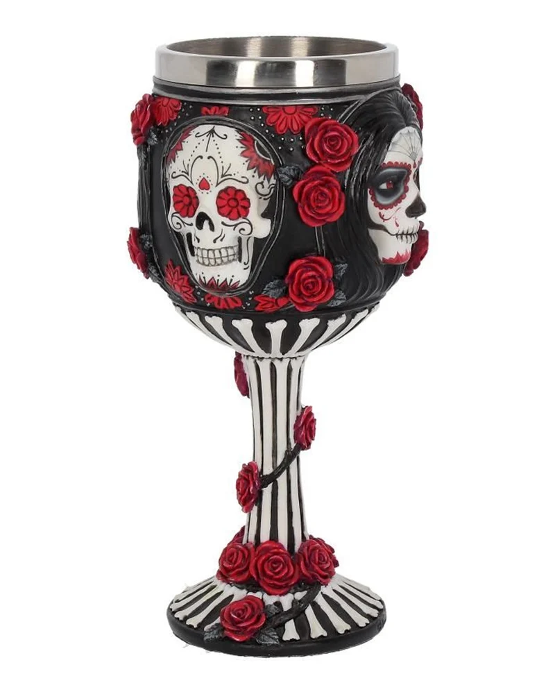 Sugar Skull Kelch mit Rosen