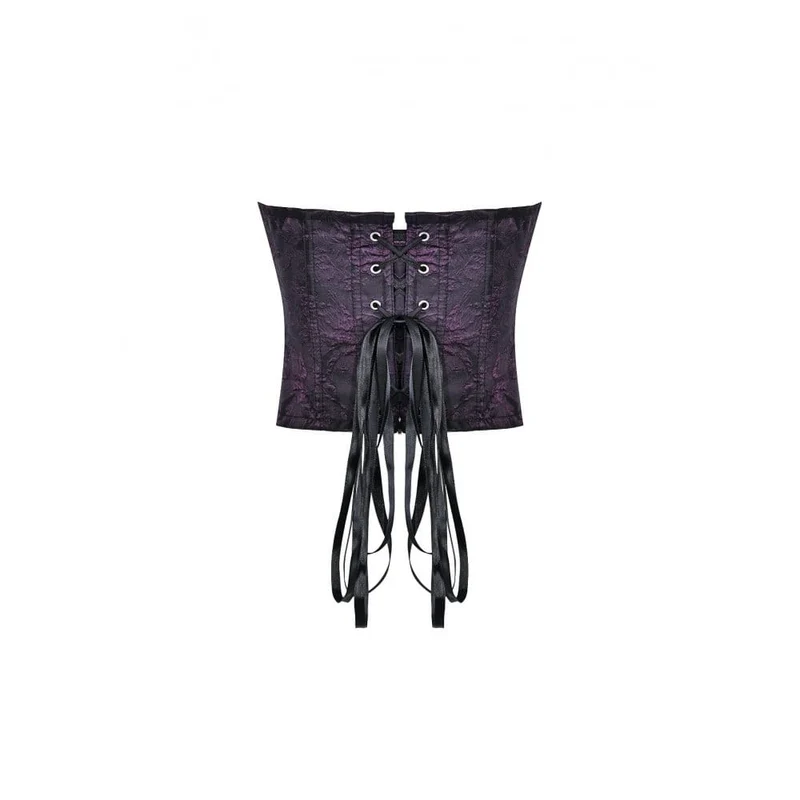 Gothic-Schnürkorsett für Damen, Jacquard-Overbust-Korsett, Lila