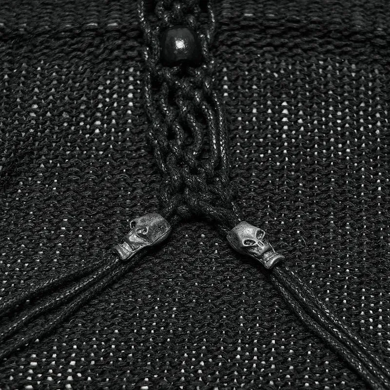 Punk-Kapuzenpullover für Damen mit drapiertem Kragen