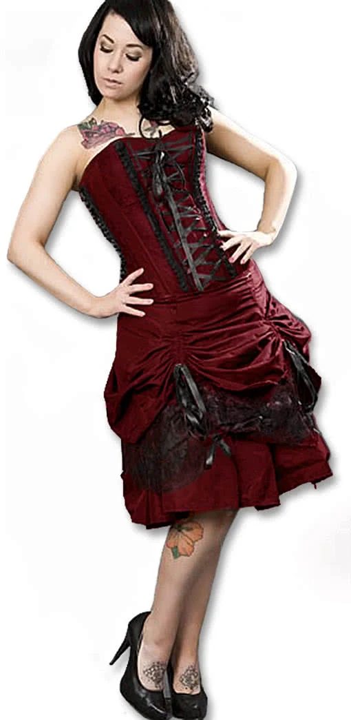 Trägerloses Corsagenkleid mit Raffung