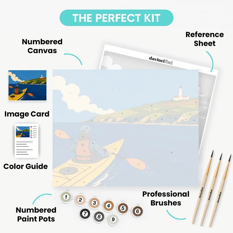 Kayak Toward the Headland - Paint by Numbers Kit