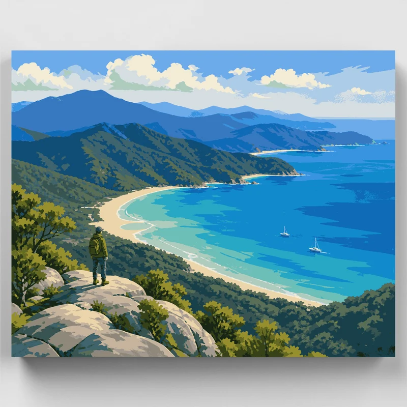 Lookout Over Torrent Bay - Paint by Numbers Kit