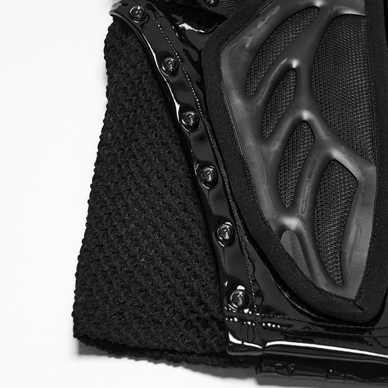 Punk-Minirock mit Schnallenriemen und Mesh-Einsätzen für Damen