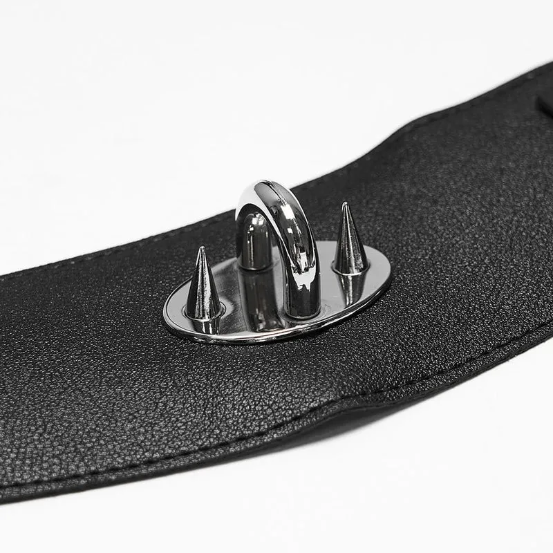 Gothic-Halsband mit Schnallenriemen und Kette für Damen
