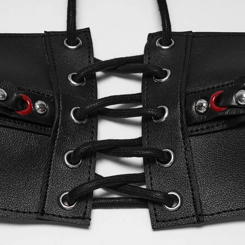 Punk-Schnürbustier mit bösem Blick für Damen, Neckholder