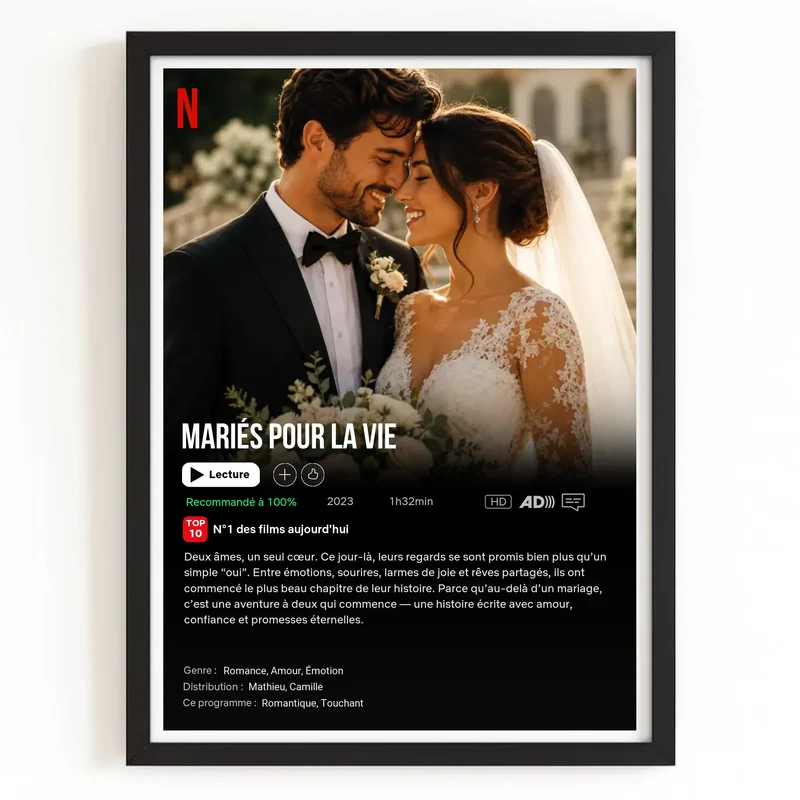 Poster Netflix personnalisé - Notre Mariage