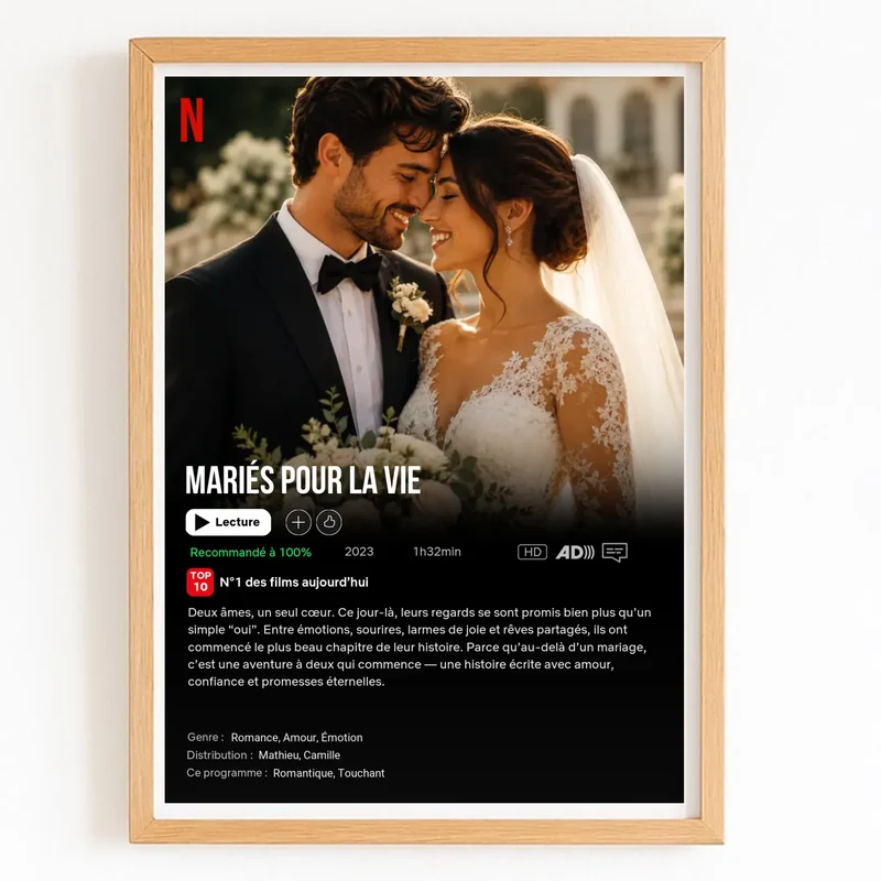 Poster Netflix personnalisé - Notre Mariage