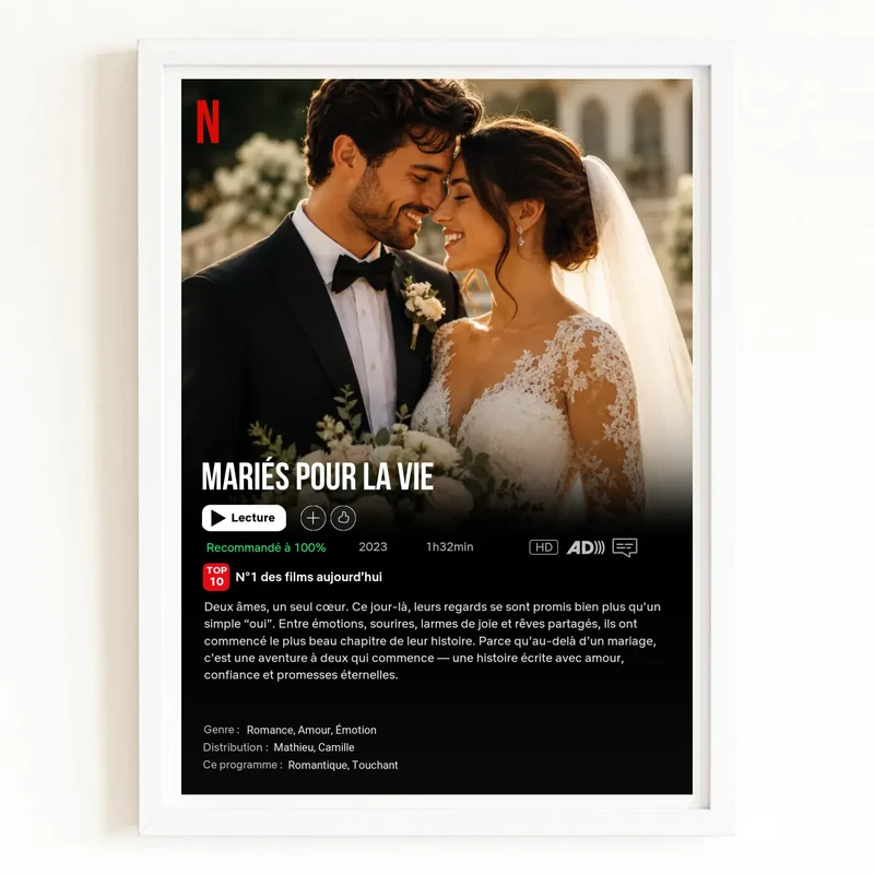 Poster Netflix personnalisé - Notre Mariage