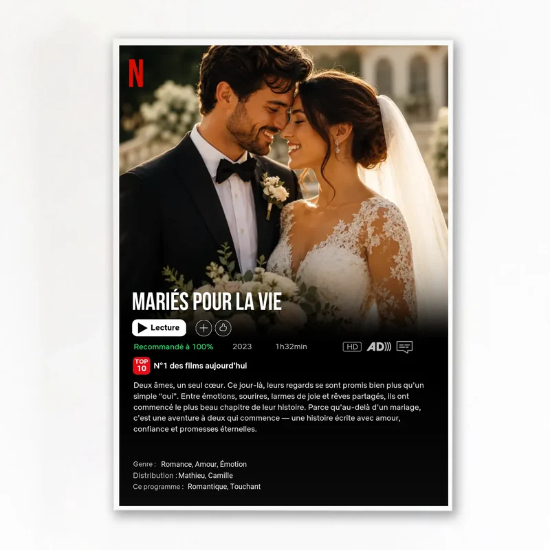 Poster Netflix personnalisé - Notre Mariage