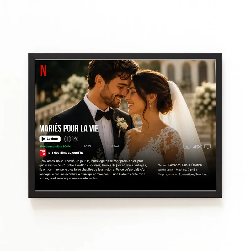 Poster Netflix personnalisé - Notre Mariage