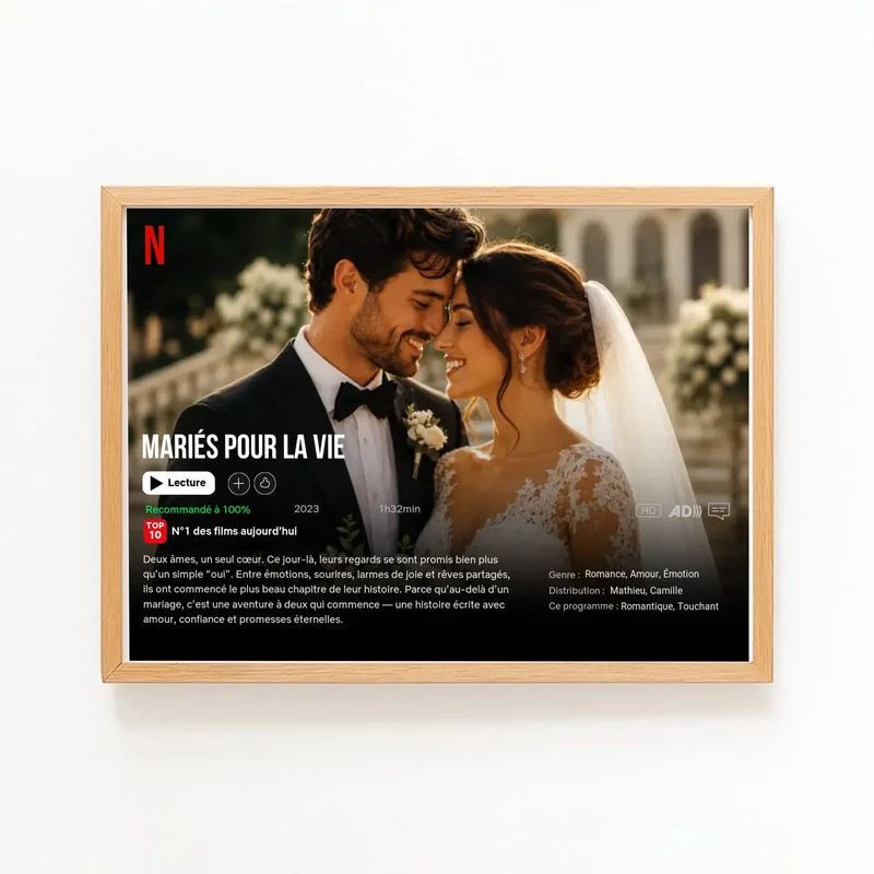 Poster Netflix personnalisé - Notre Mariage