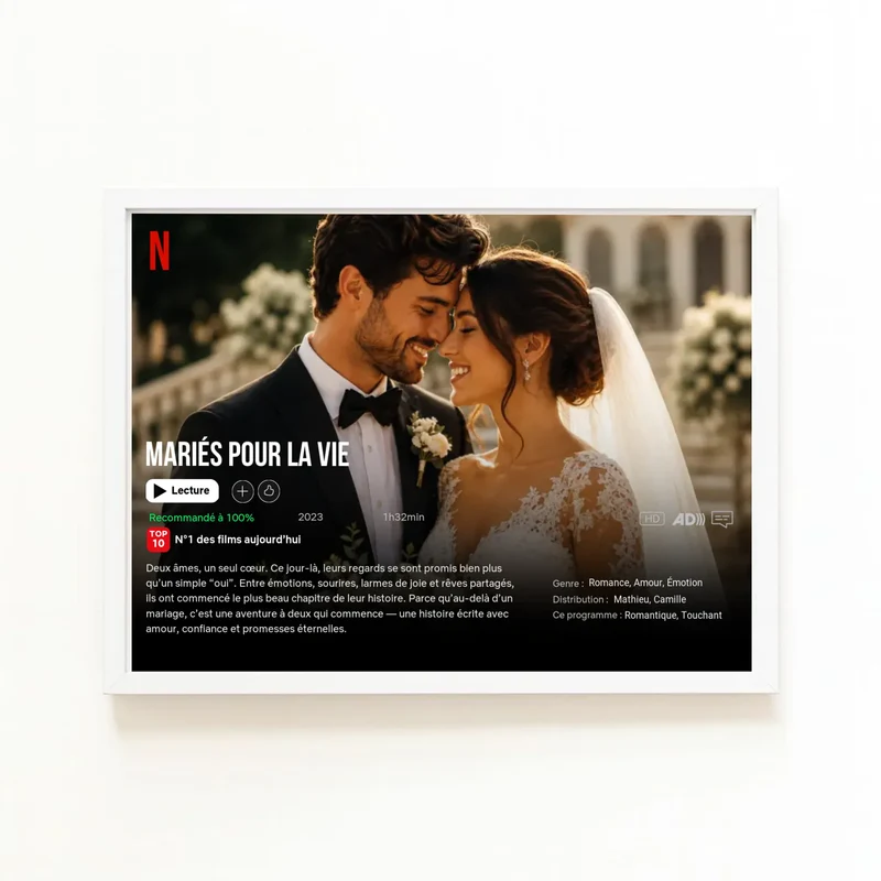 Poster Netflix personnalisé - Notre Mariage