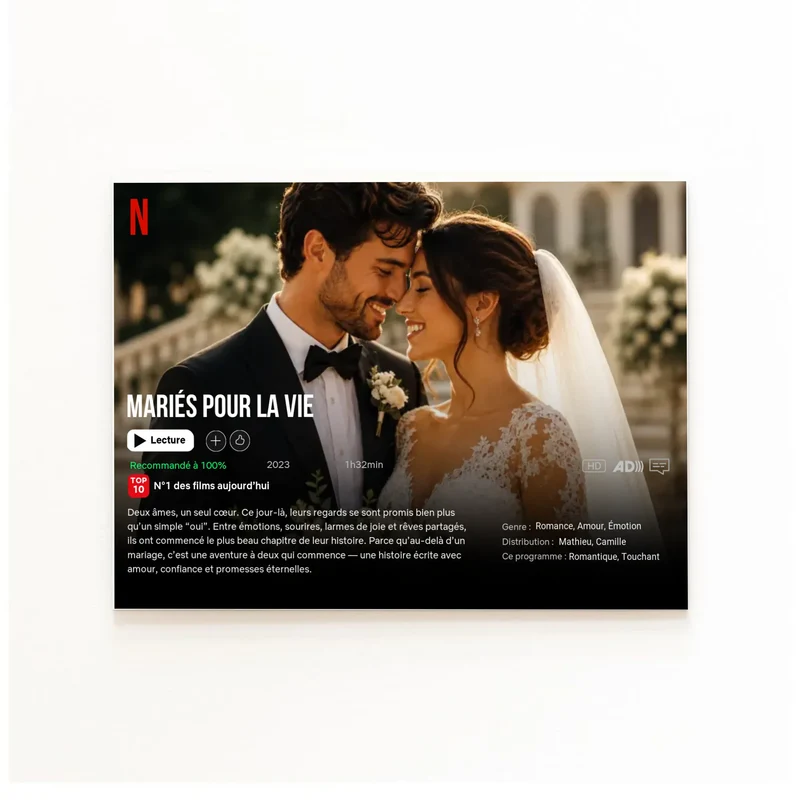 Poster Netflix personnalisé - Notre Mariage