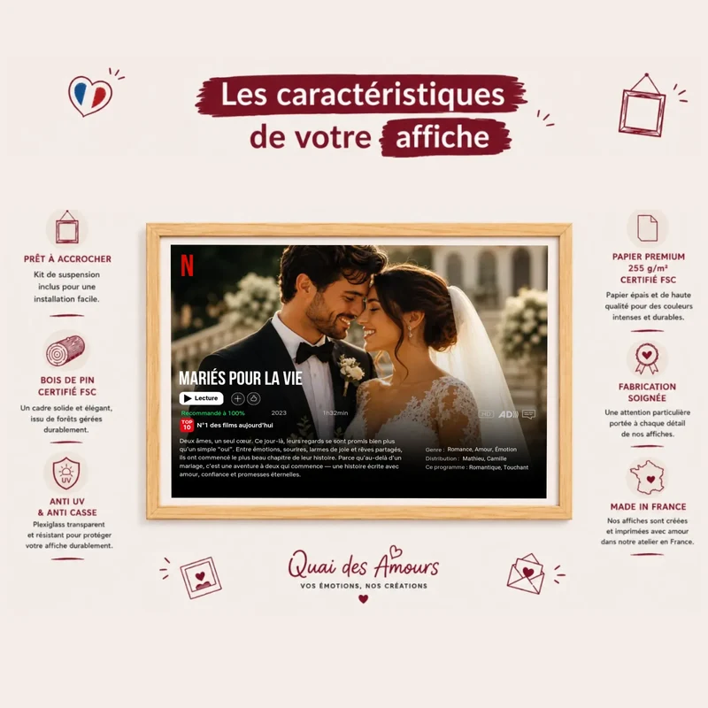 Poster Netflix personnalisé - Notre Mariage