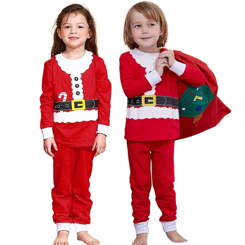 Weihnachtsmann-Pyjama Jungen Mädchen