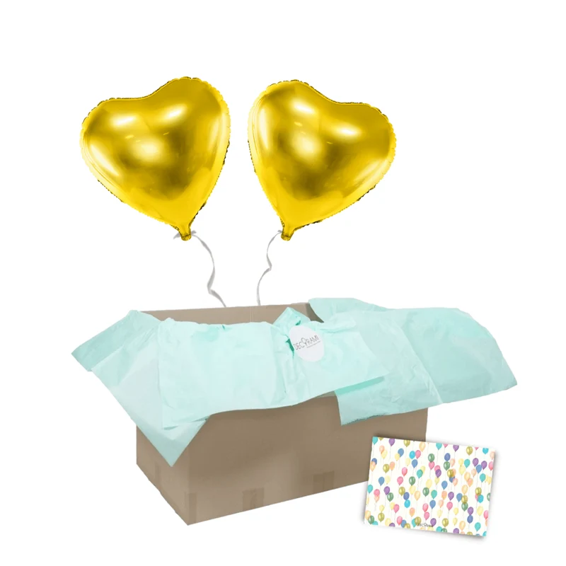 + 2 Herzen Helium-gefüllt (nur in Kombination mit "Heliumballon-Geschenk 2 XXL Wunschzahlen" bestellbar)