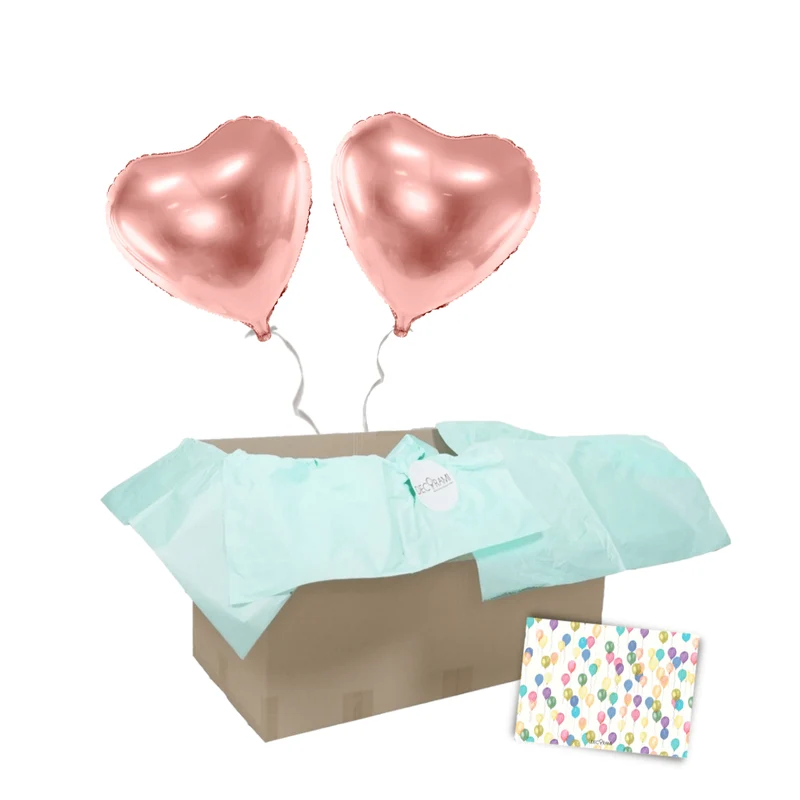 + 2 Herzen Helium-gefüllt (nur in Kombination mit "Heliumballon-Geschenk 2 XXL Wunschzahlen" bestellbar)