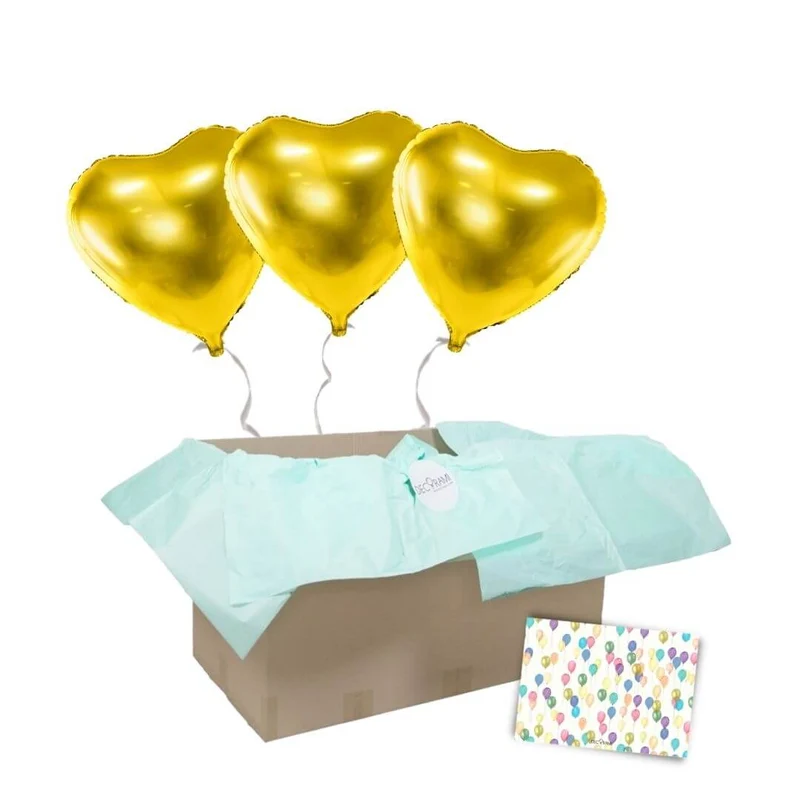 + 3 Herzen Helium-gefüllt (nur in Kombination mit "Heliumballon-Geschenk 1 XXL Wunschzahl" bestellbar)
