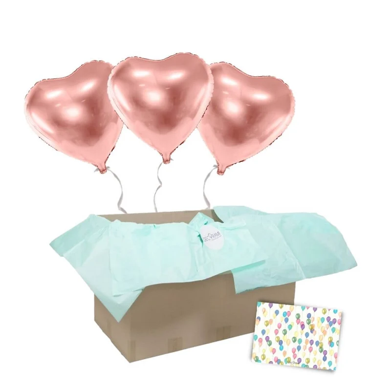 + 3 Herzen Helium-gefüllt (nur in Kombination mit "Heliumballon-Geschenk 1 XXL Wunschzahl" bestellbar)